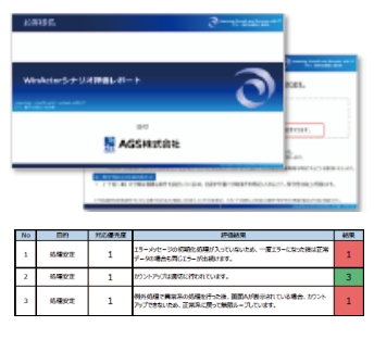評価結果表のイメージ