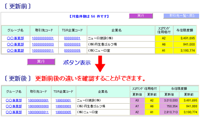 主な機能紹介_与信管理ファイル_更新前後確認
